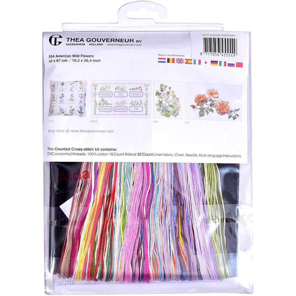 Thea Gouverneur 554 -05  kit point de croix  Fleurs sauvage  2