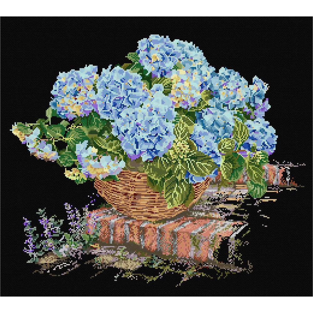 Thea Gouverneur 2046-05  kit point de croix  Hydrangea bleu