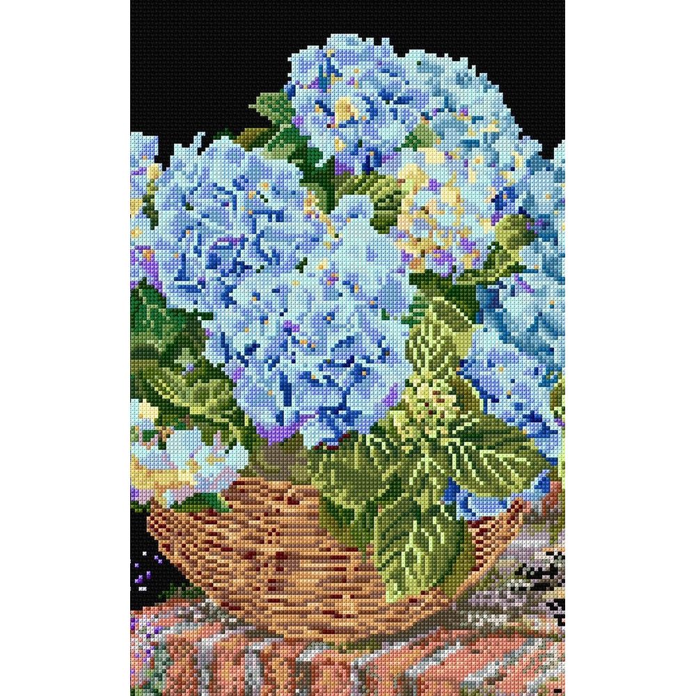 Thea Gouverneur 2046-05  kit point de croix  Hydrangea bleu  2