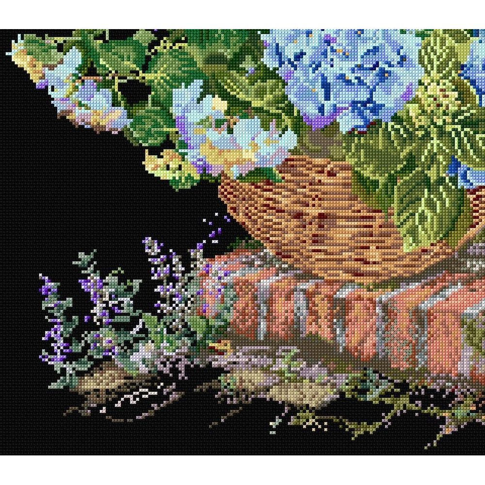 Thea Gouverneur 2046-05  kit point de croix  Hydrangea bleu  1