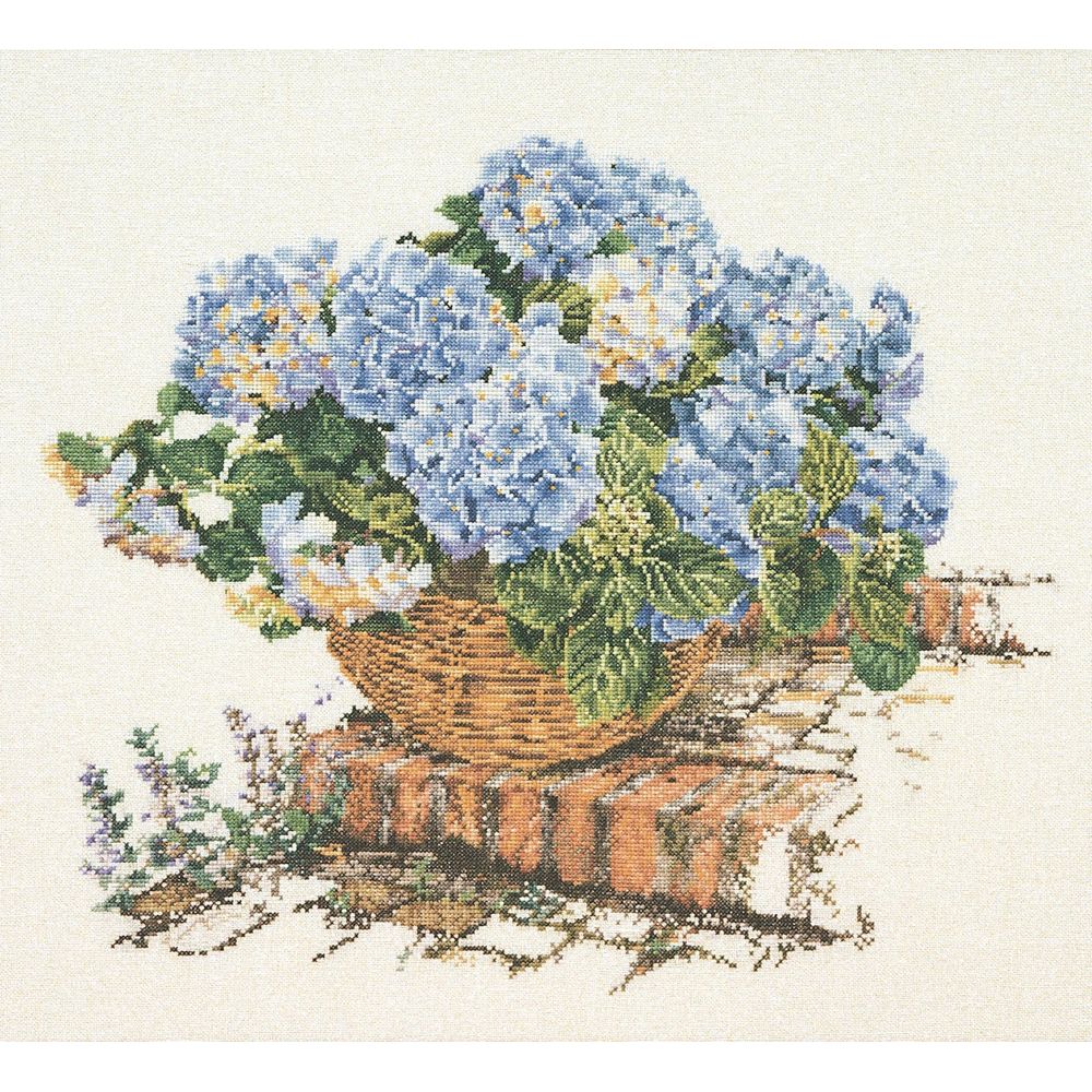 Thea Gouverneur 2046  kit point de croix  Hydrangea bleu