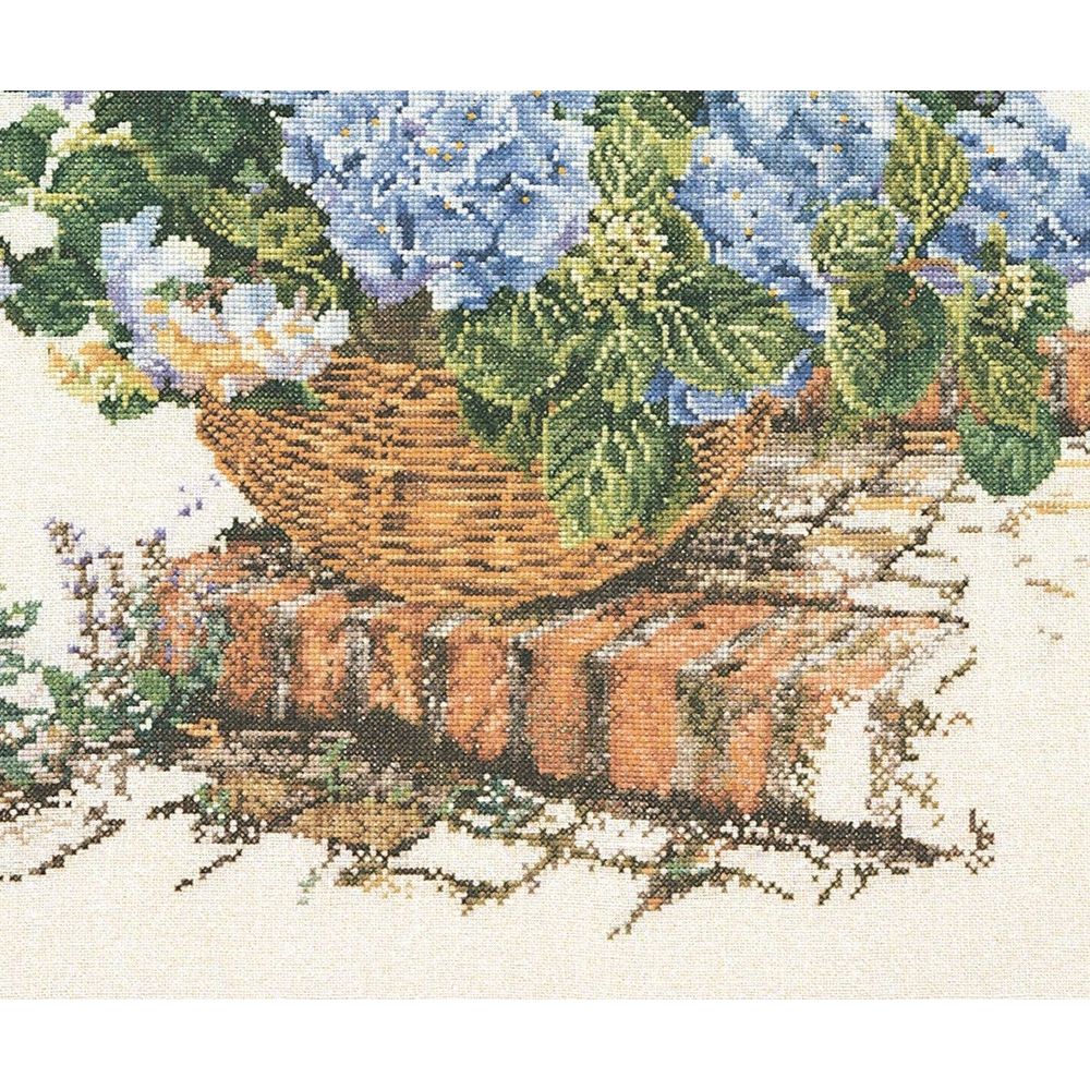 Thea Gouverneur 2046  kit point de croix  Hydrangea bleu  2