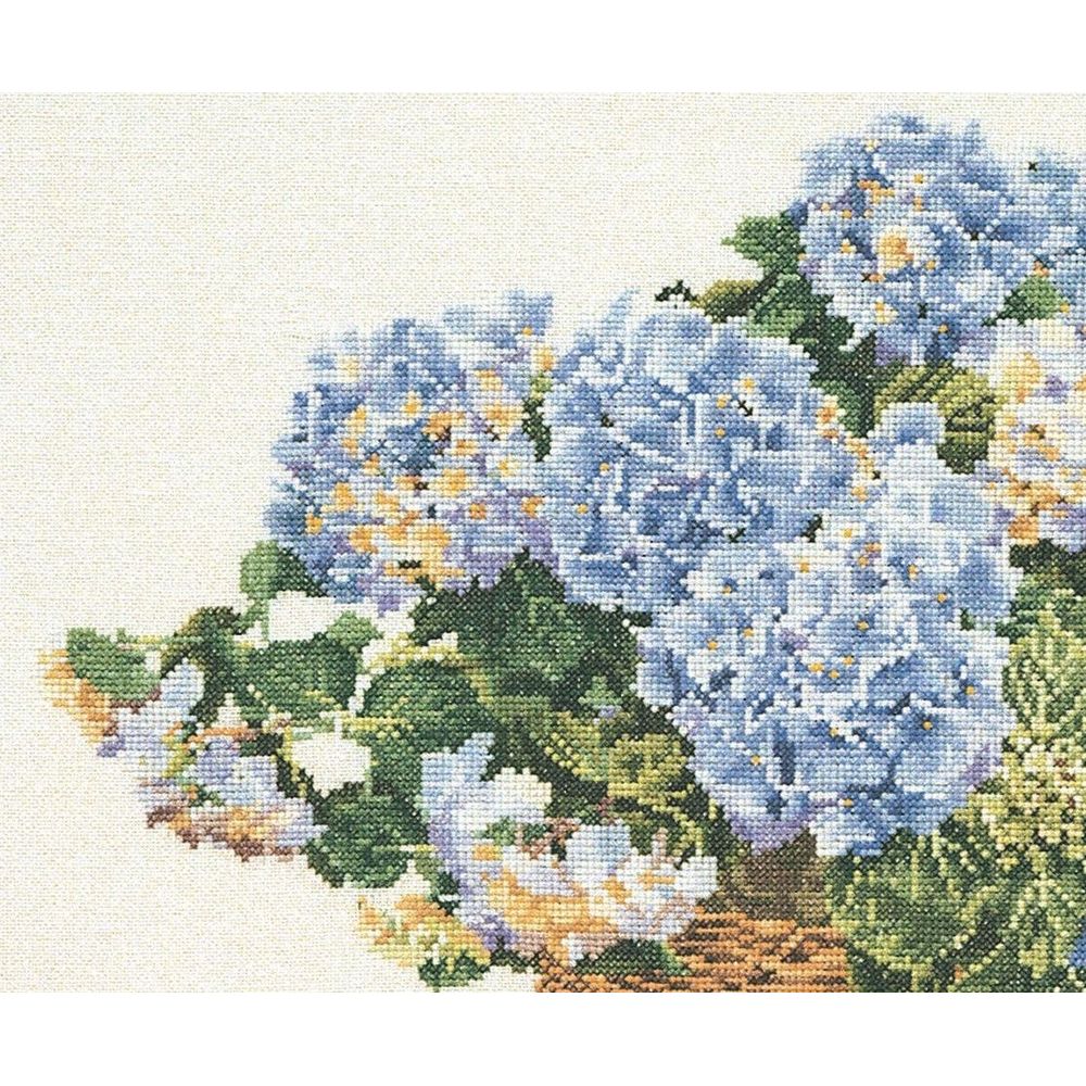 Thea Gouverneur 2046  kit point de croix  Hydrangea bleu  3