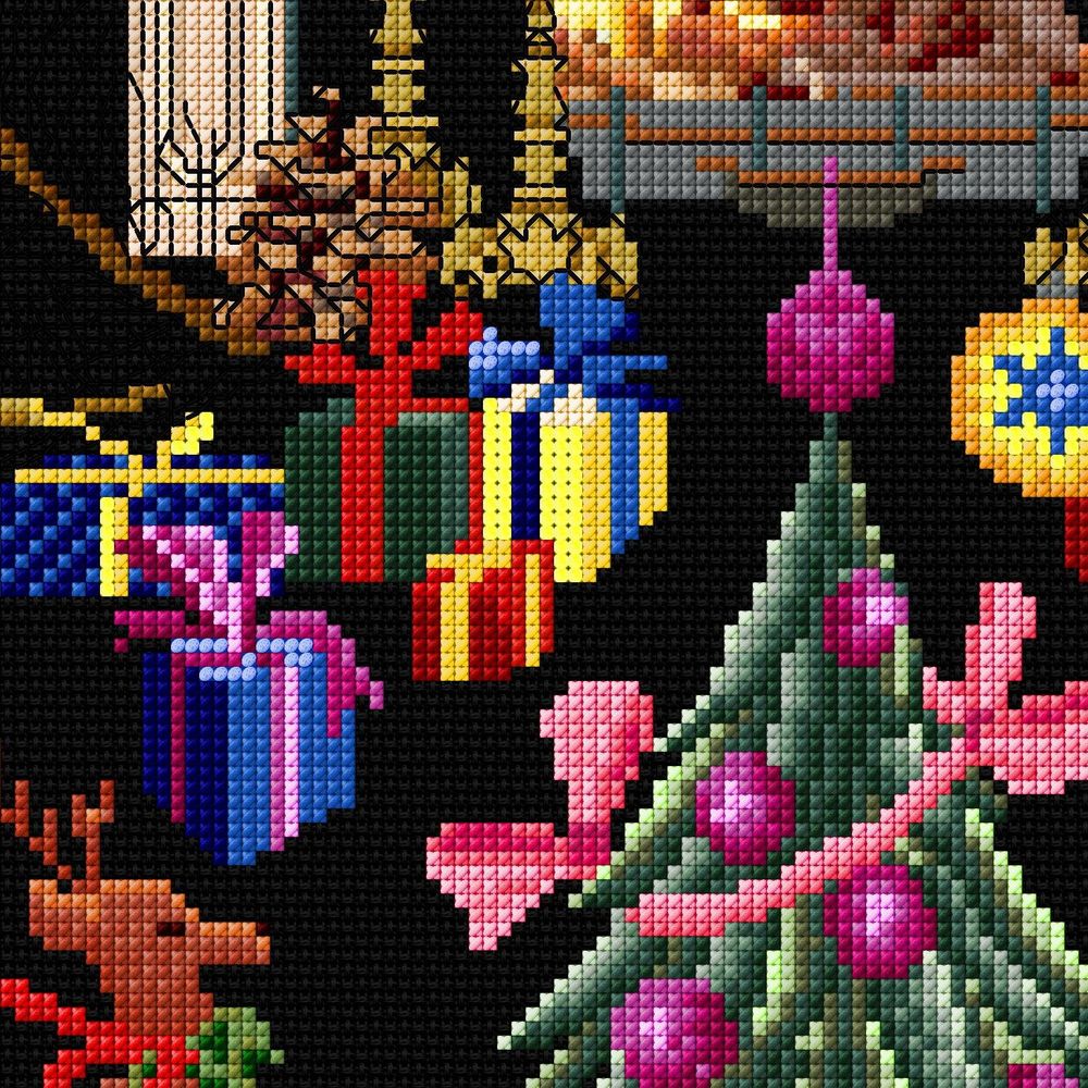 Thea Gouverneur 2077-05  kit point de croix compté  Sampler Christmas Design  1