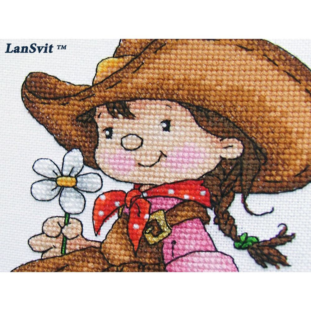 LanSvit D041  kit point de croix compté  Marguerite  2