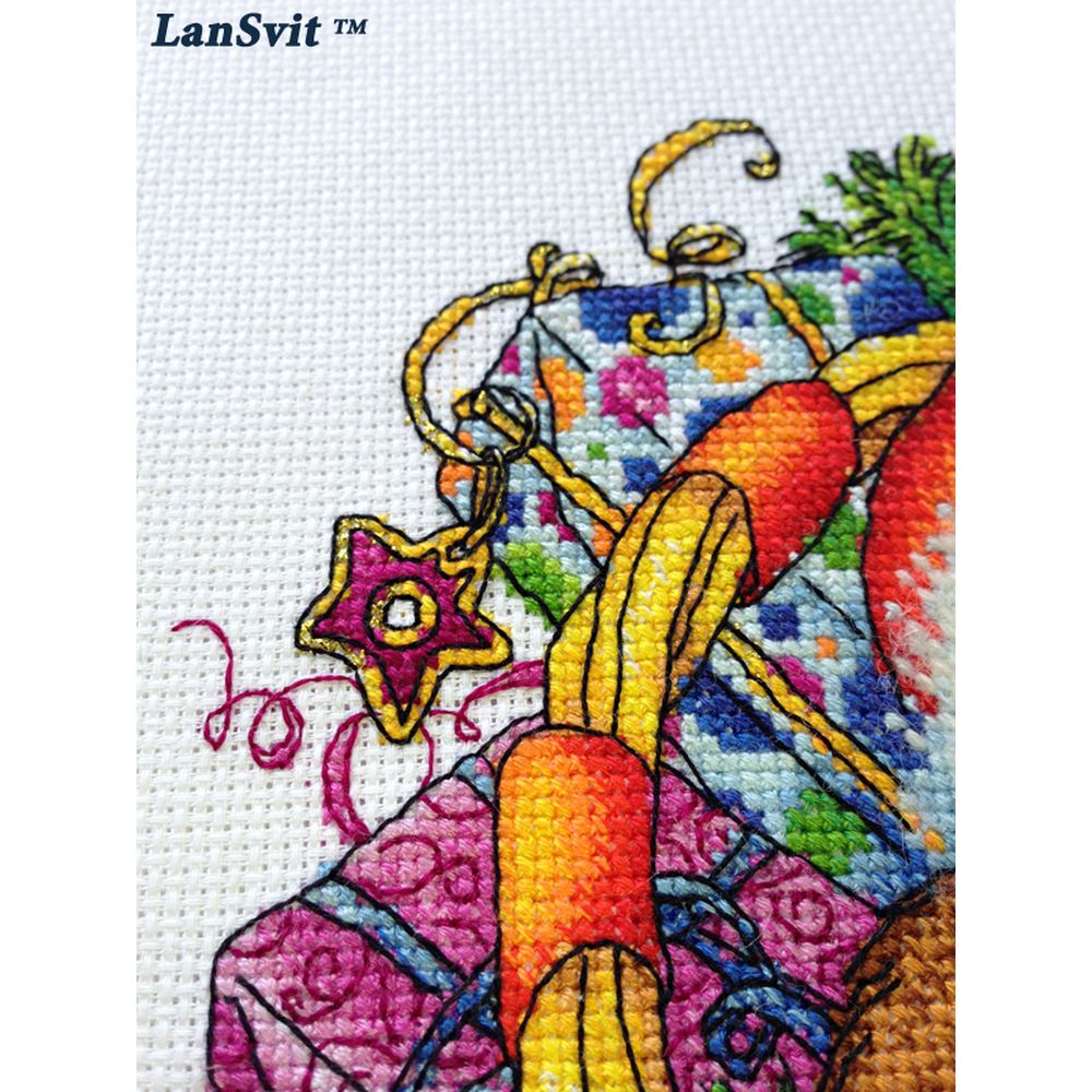 LanSvit D056  kit point de croix compté  Puppg de Noël  9