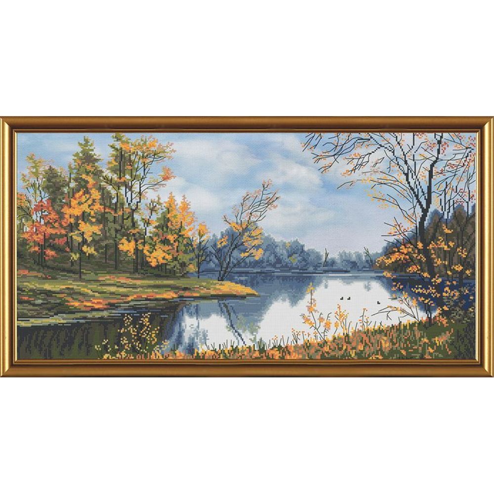 Nova Sloboda HHK1229  kit point de croix avec perles  Paysage  dautomne  6