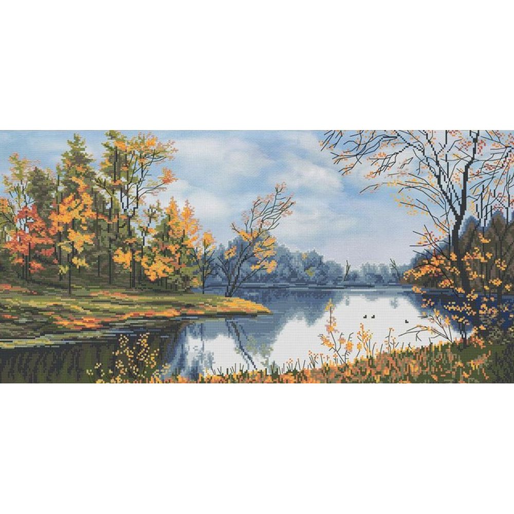 Nova Sloboda HHK1229  kit point de croix avec perles  Paysage  dautomne
