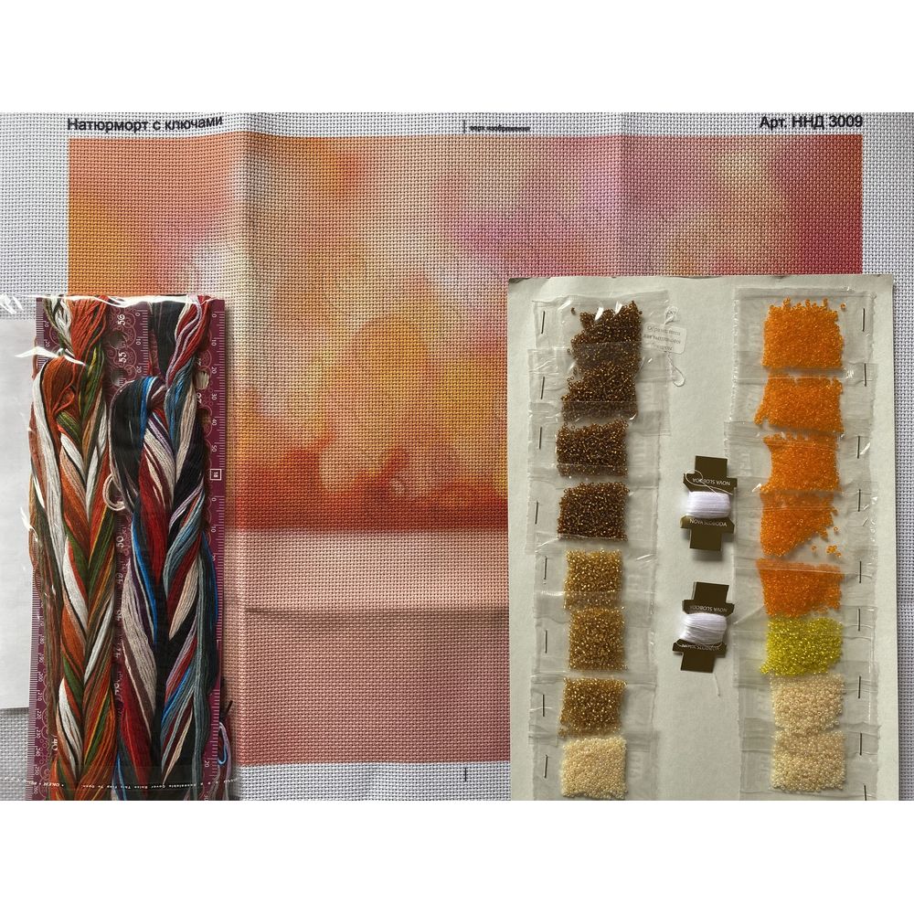 Nova Sloboda HHD3009  kit point croix avec perles  Nature morte  2