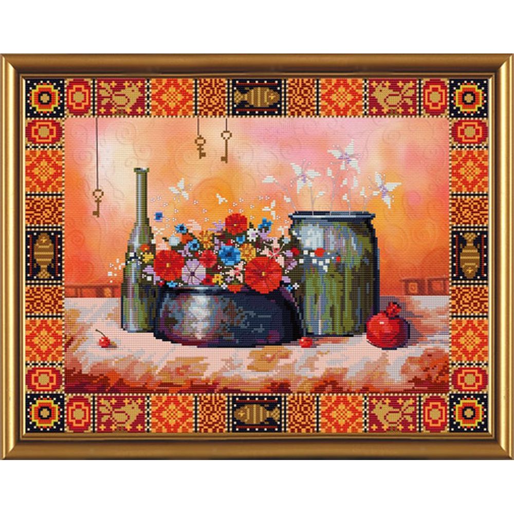Nova Sloboda HHD3009  kit point de croix avec perles  Nature morte  1