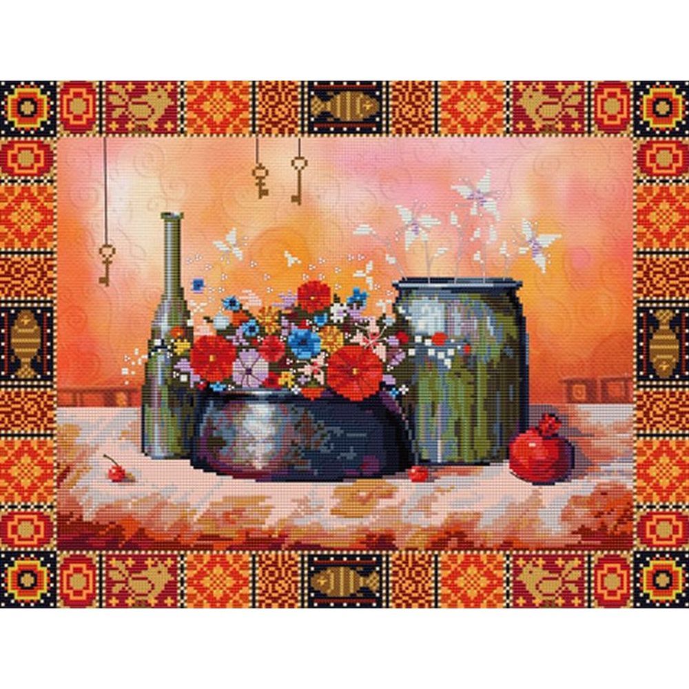 Nova Sloboda HHD3009  kit point de croix avec perles  Nature morte
