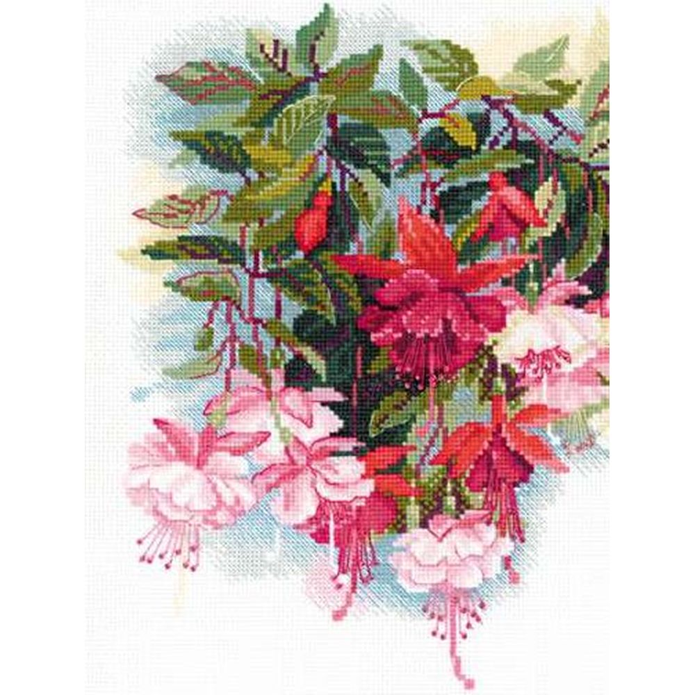 Riolis 1398  kit point de croix compté  Fleurs de fuchsias  2