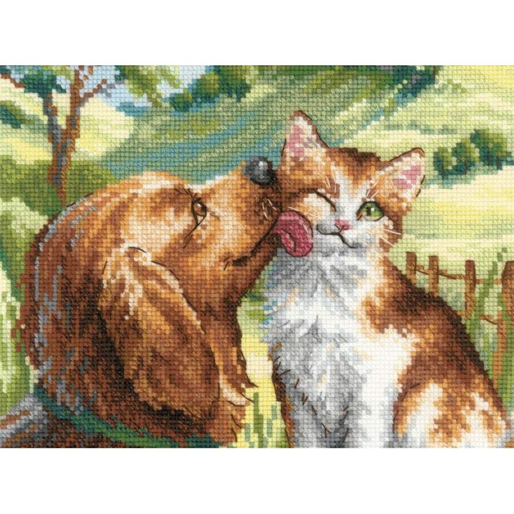 Riolis 2275  kit point de croix  Chien et Chat  3