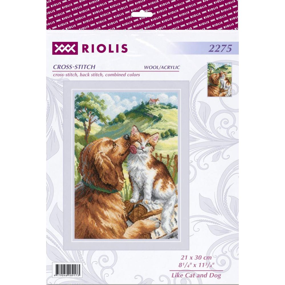 Riolis 2275  kit point de croix  Chien et Chat  1