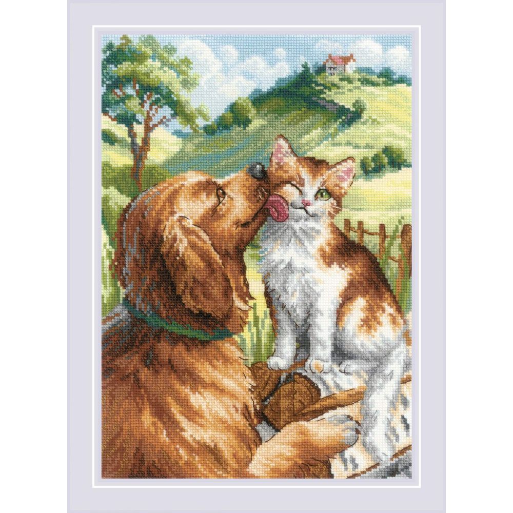 Riolis 2275  kit point de croix  Chien et Chat  2