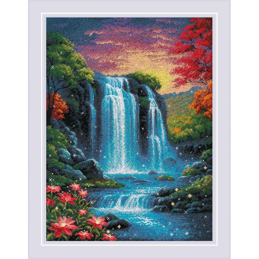 Riolis 2274  kit pointde croix  Cascade magique  1