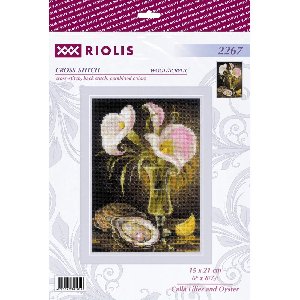 Riolis 2267  kit point croix  Lys et huîtres Calla  2