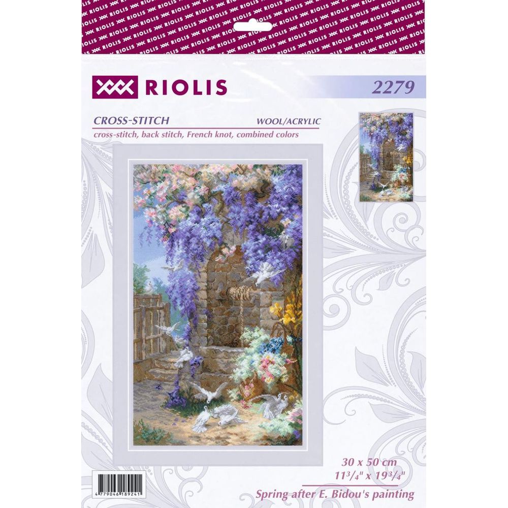 Riolis 2279  kit point croix  Le printemps daprès le tableau dE. Bidou  2