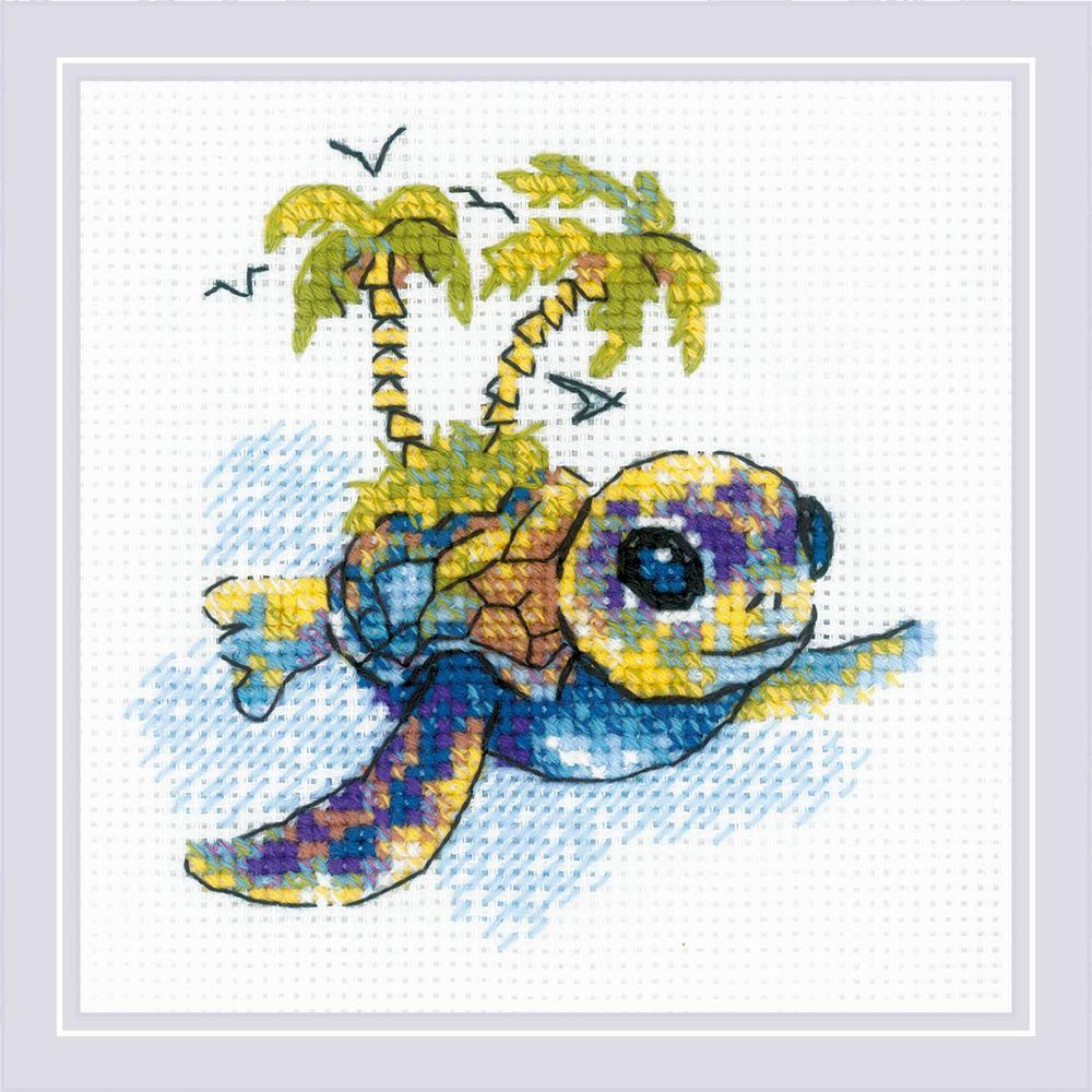 Riolis 2287  kit point croix  Petite Tortue  1