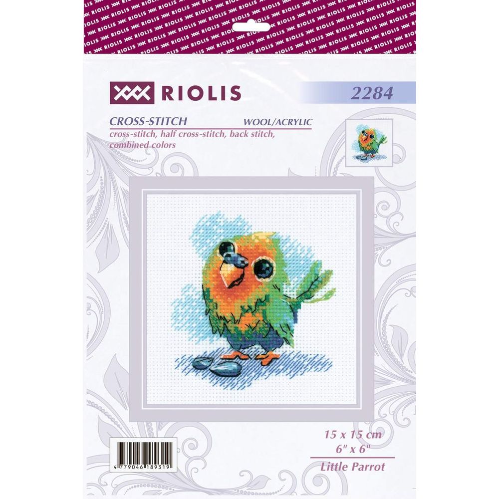 Riolis 2284  kit point croix  Petit perroquet  2