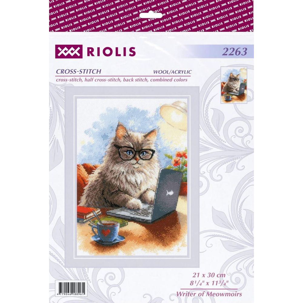 Riolis 2263  kit point croix  Écrivain de Meowmoirs  2