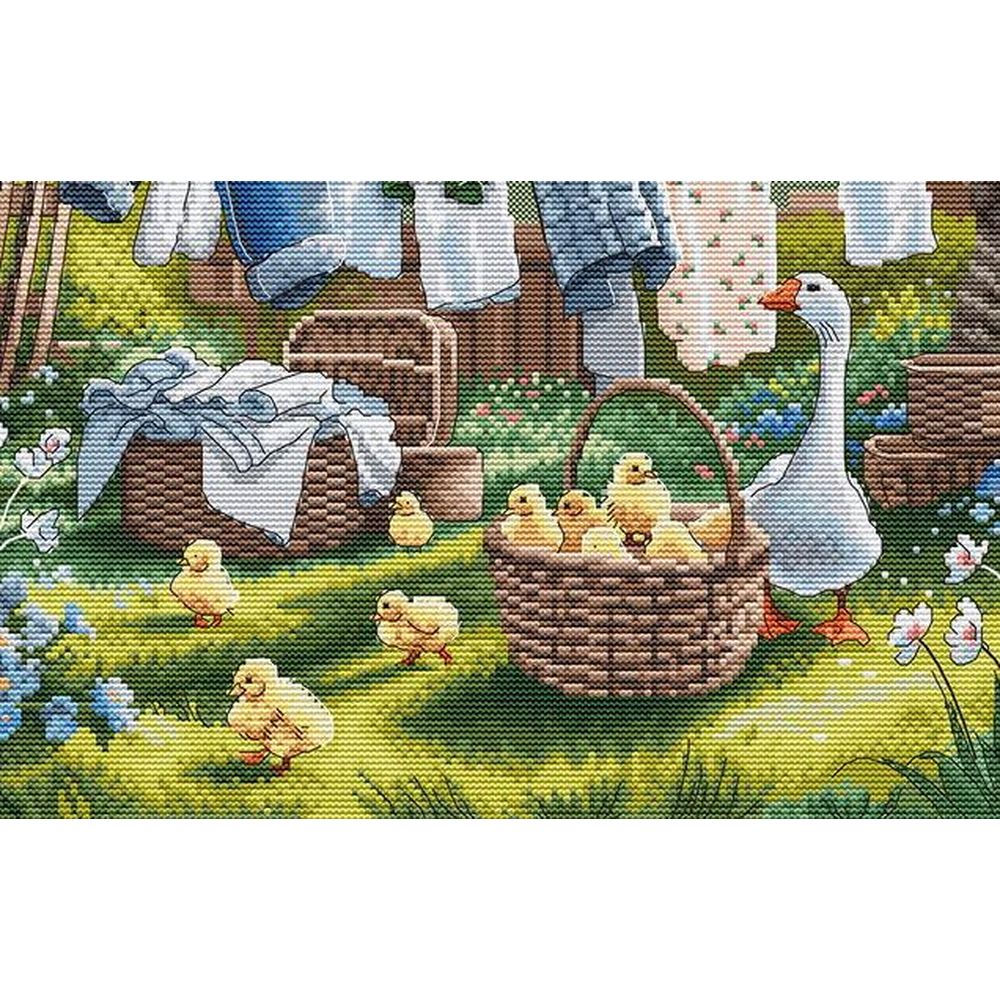 Ava P159  kit point croix  Printemps à la ferme  2