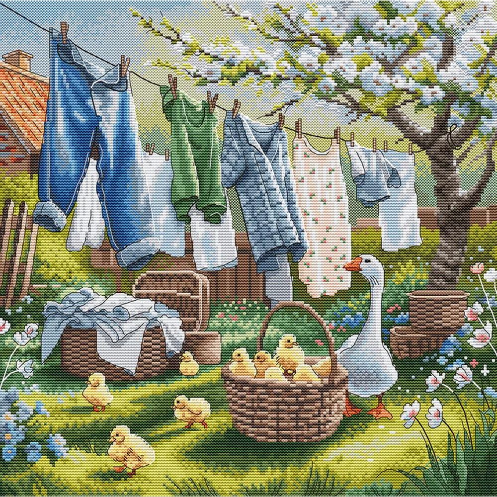 Ava P159  kit point croix  Printemps à la ferme