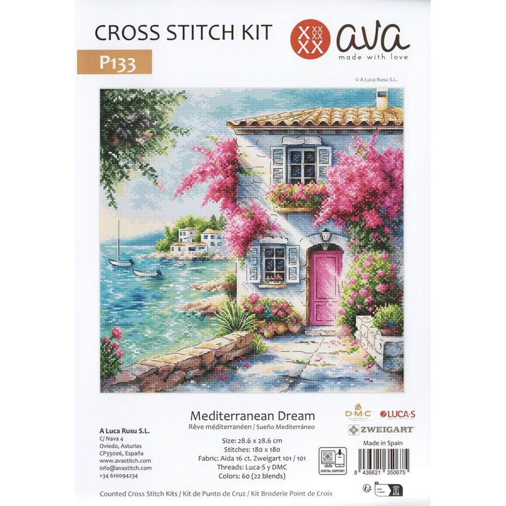 Ava P133  kit point croix  Rêve Méditerranéen  4