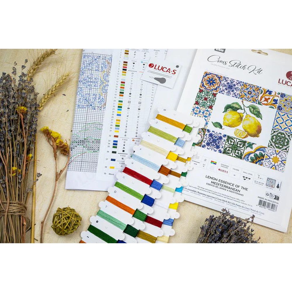 Luca-S B7049  kit point croix  Essence Citron  1