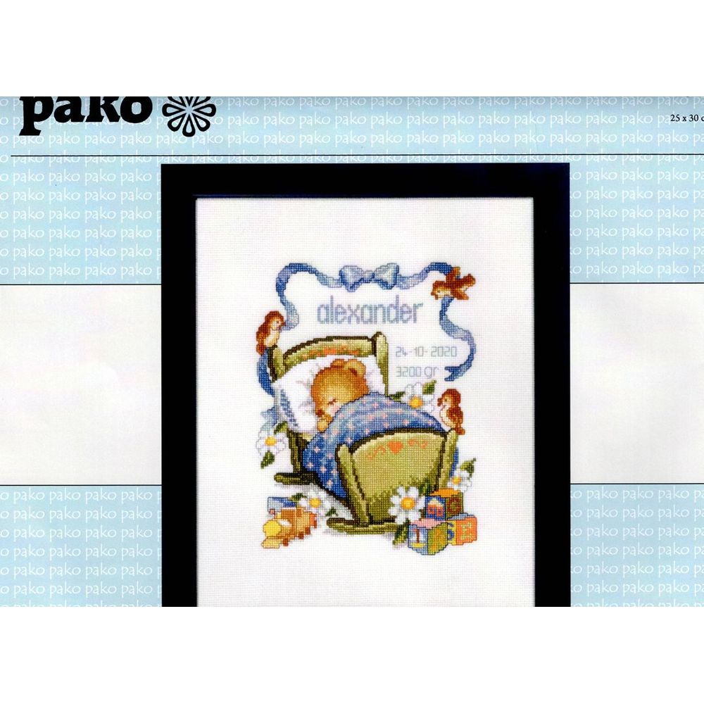 Pako 225288  kit point croix  Tableau de naissance  3
