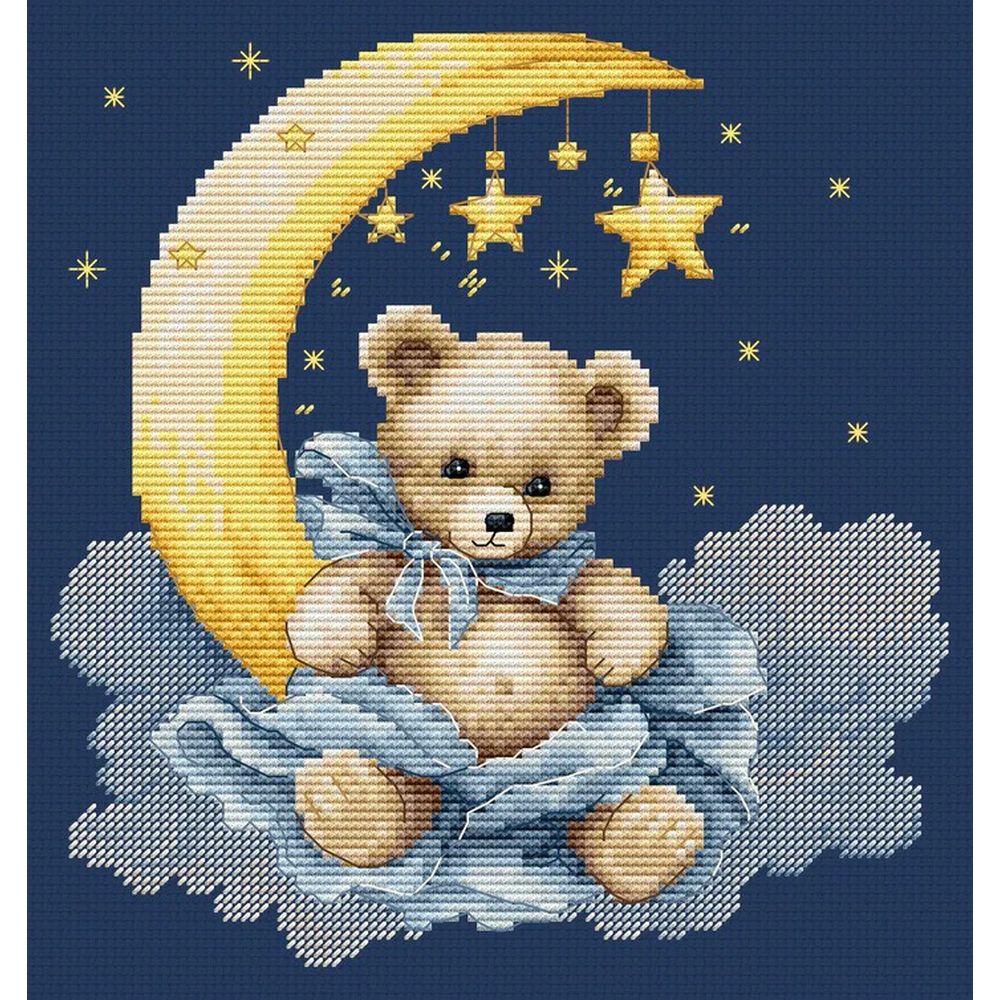 Luca-S B1436  kit point croix  univers dun ours en peluche