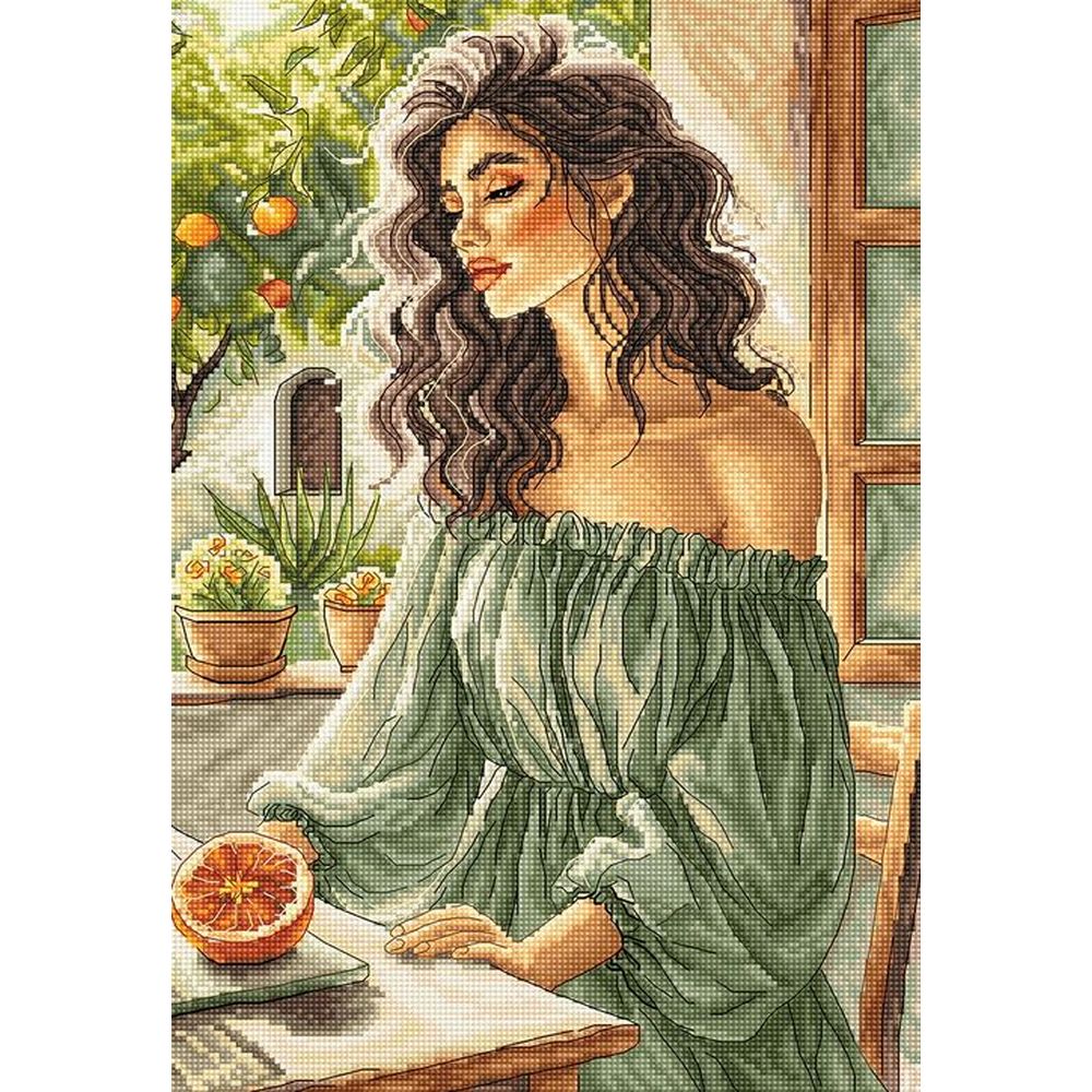 Ava P191  kit point de croix compté  Fenêtre sur le jardin  2