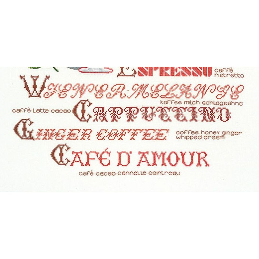 Thea Gouverneur 3011  kit point croix compté  Sampler café  3