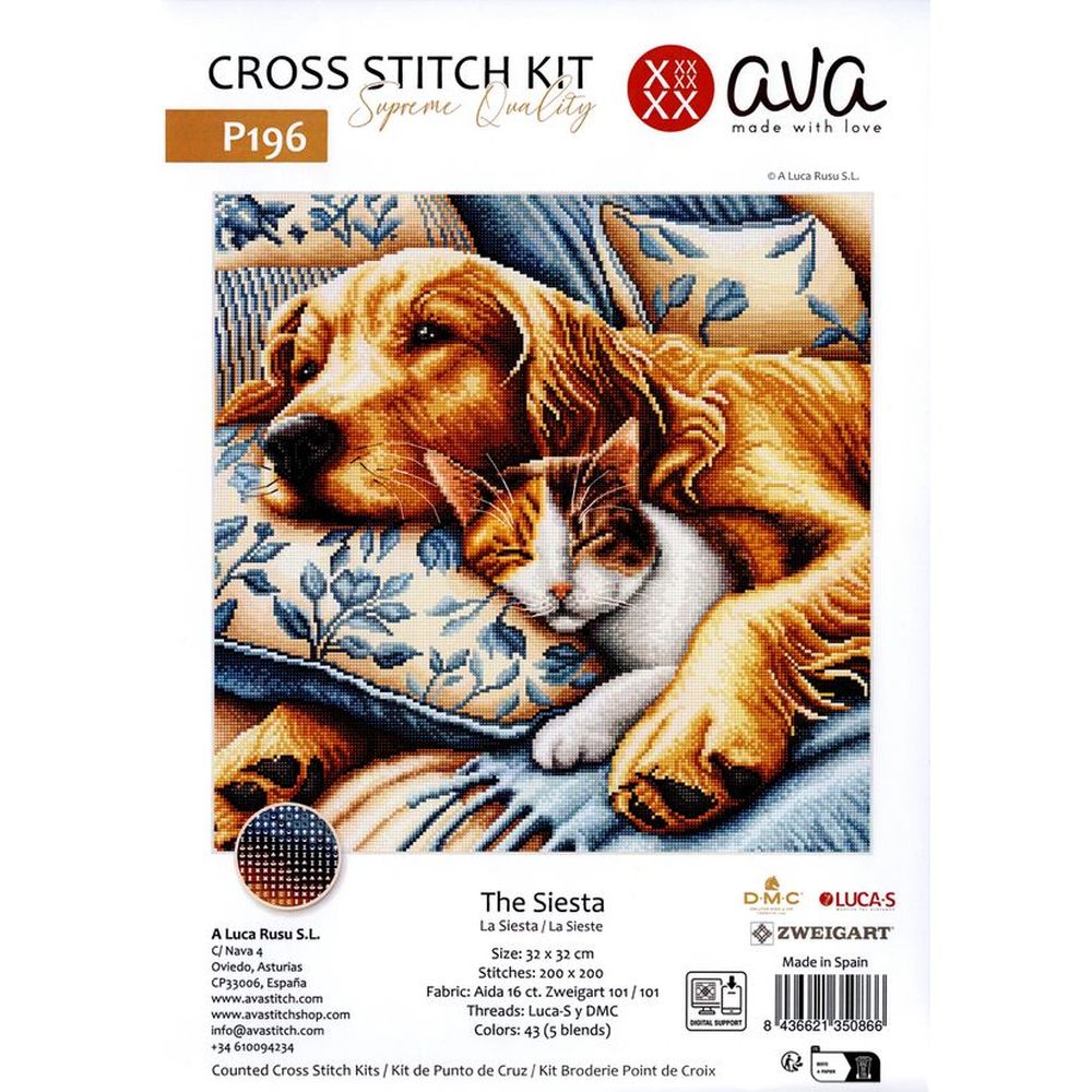 Ava P196  kit point de croix compté  La sieste  4