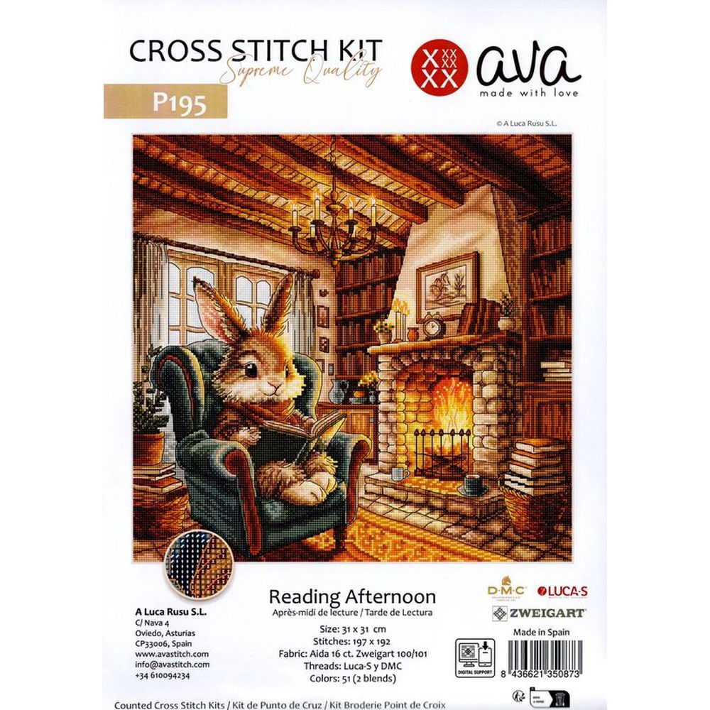 Ava P195  kit point de croix compté  Après-midi de lecture  3