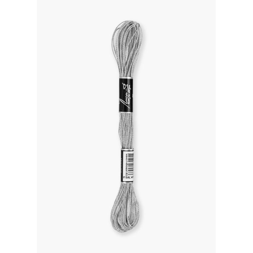 fil à broder  métallisé couleur Argent pur  Luca-S  1