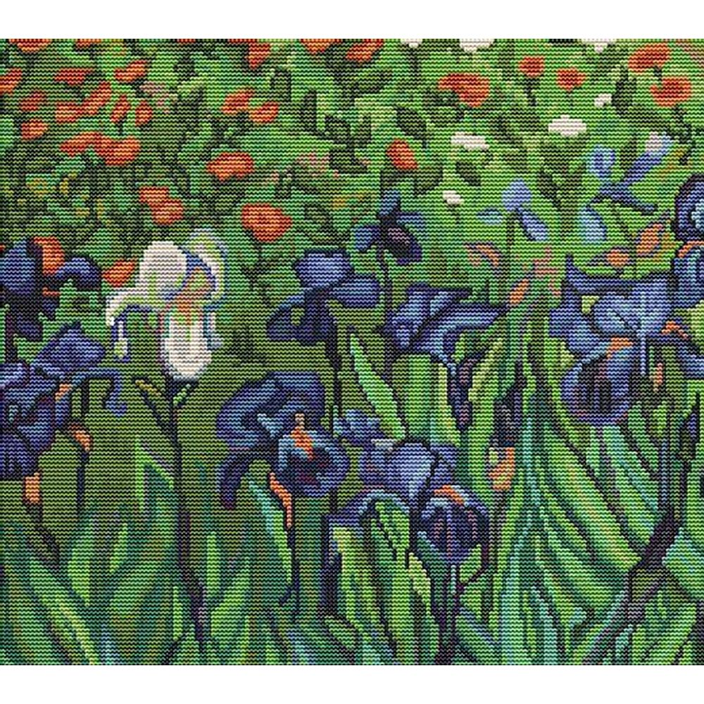 Luca-S B444  kit point croix  Iris de Van Gogh  3