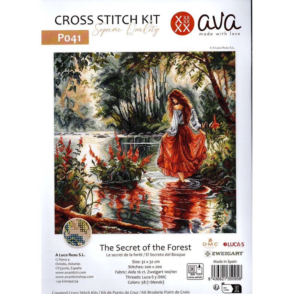 Ava P041  kit point croix  Le secret de la forêt  2