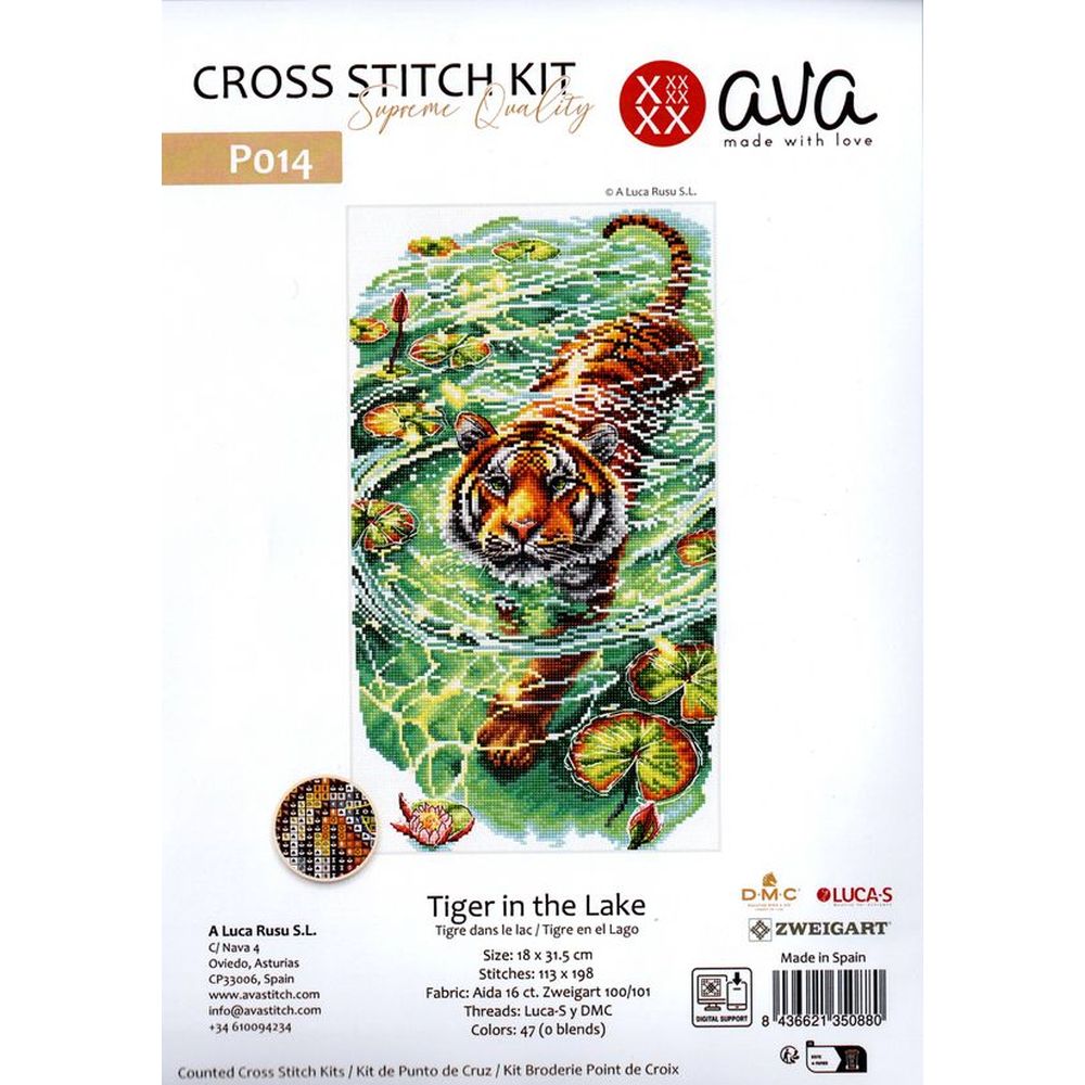 Ava P014  kit point croix  Tigre de létang  2