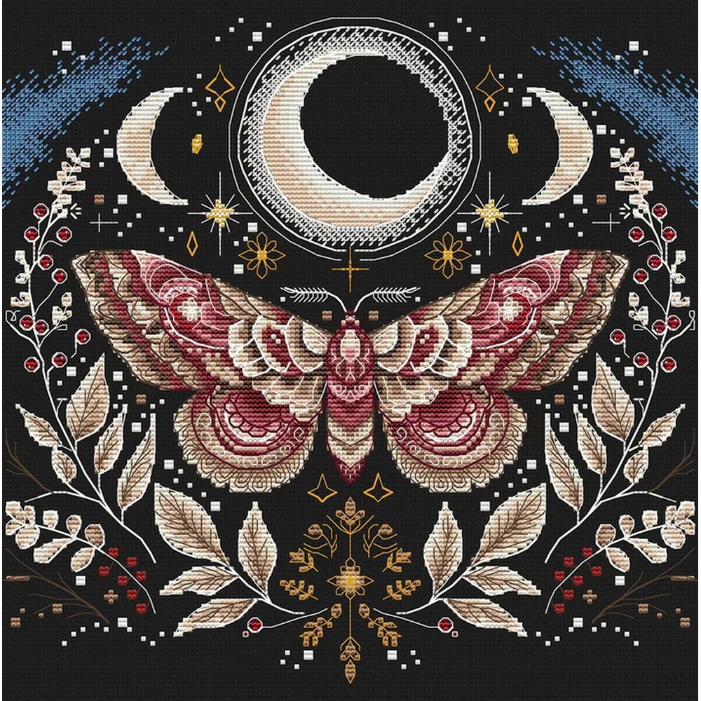 Ava P035  kit point croix  Papillon de nuit