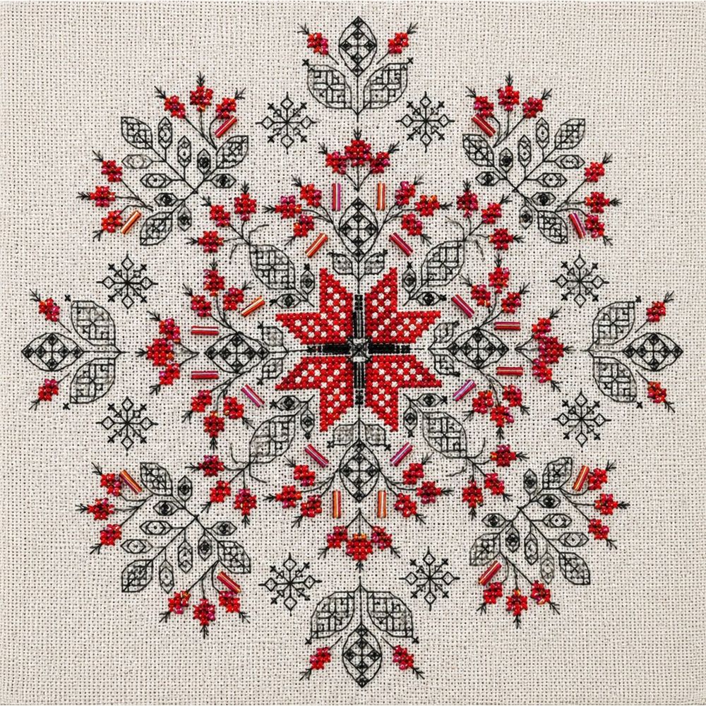 Tela Artis  X208  kit point croix  Mandala rosé