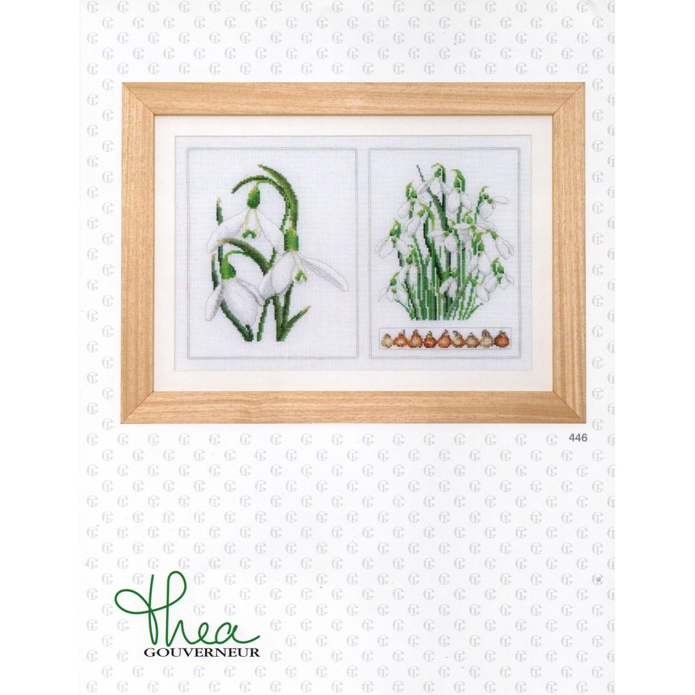 Thea Gouverneur 446  kit point croix compté  Galanthus  Thea Gouverneur