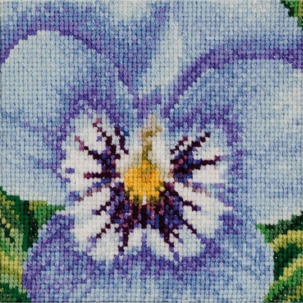 Thea Gouverneur 464  kit point de croix  Pensée bleu tricolore