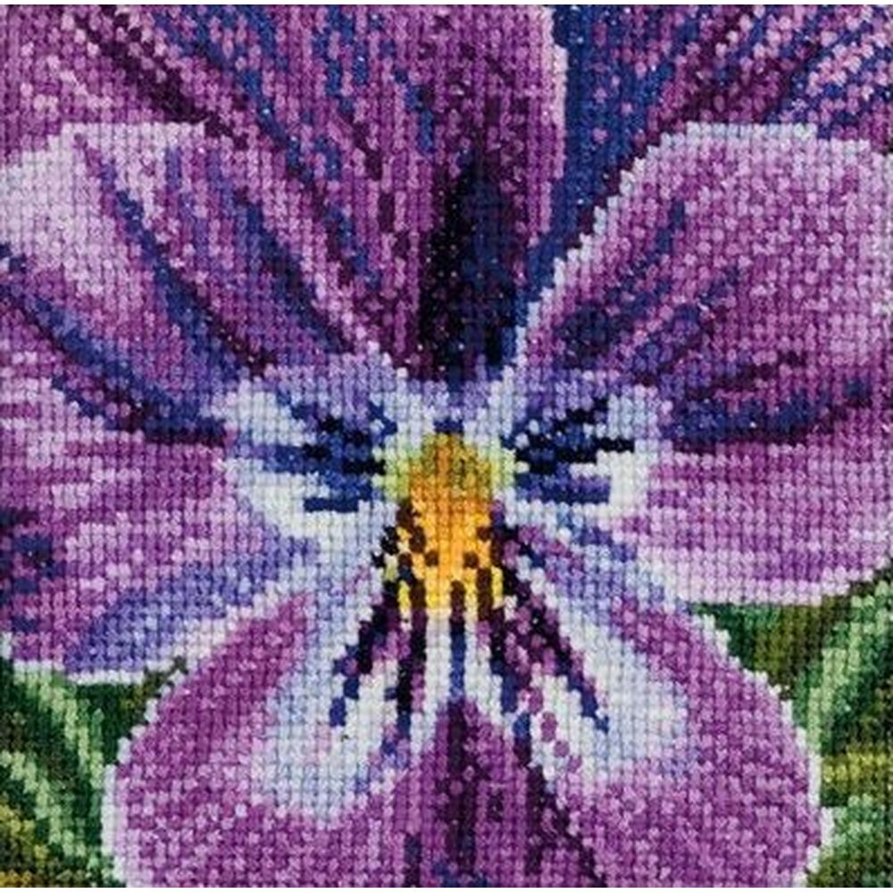 Thea Gouverneur 456  kit point de croix  Pensée lilas