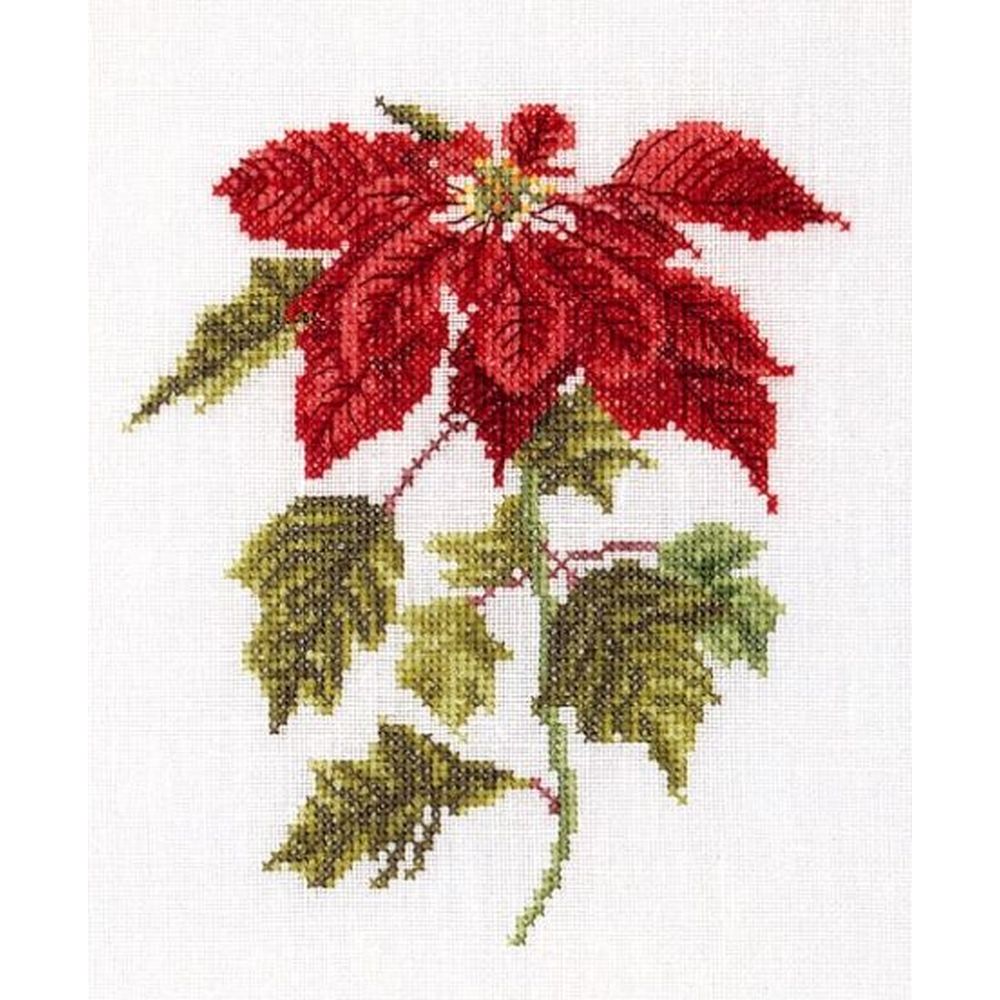 Thea Gouverneur 604  kit point croix  détaillé Poinsettia