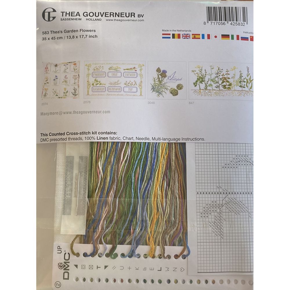 Thea Gouverneur 583  kit point croix  contenu du kit   Le Jardin de Thea