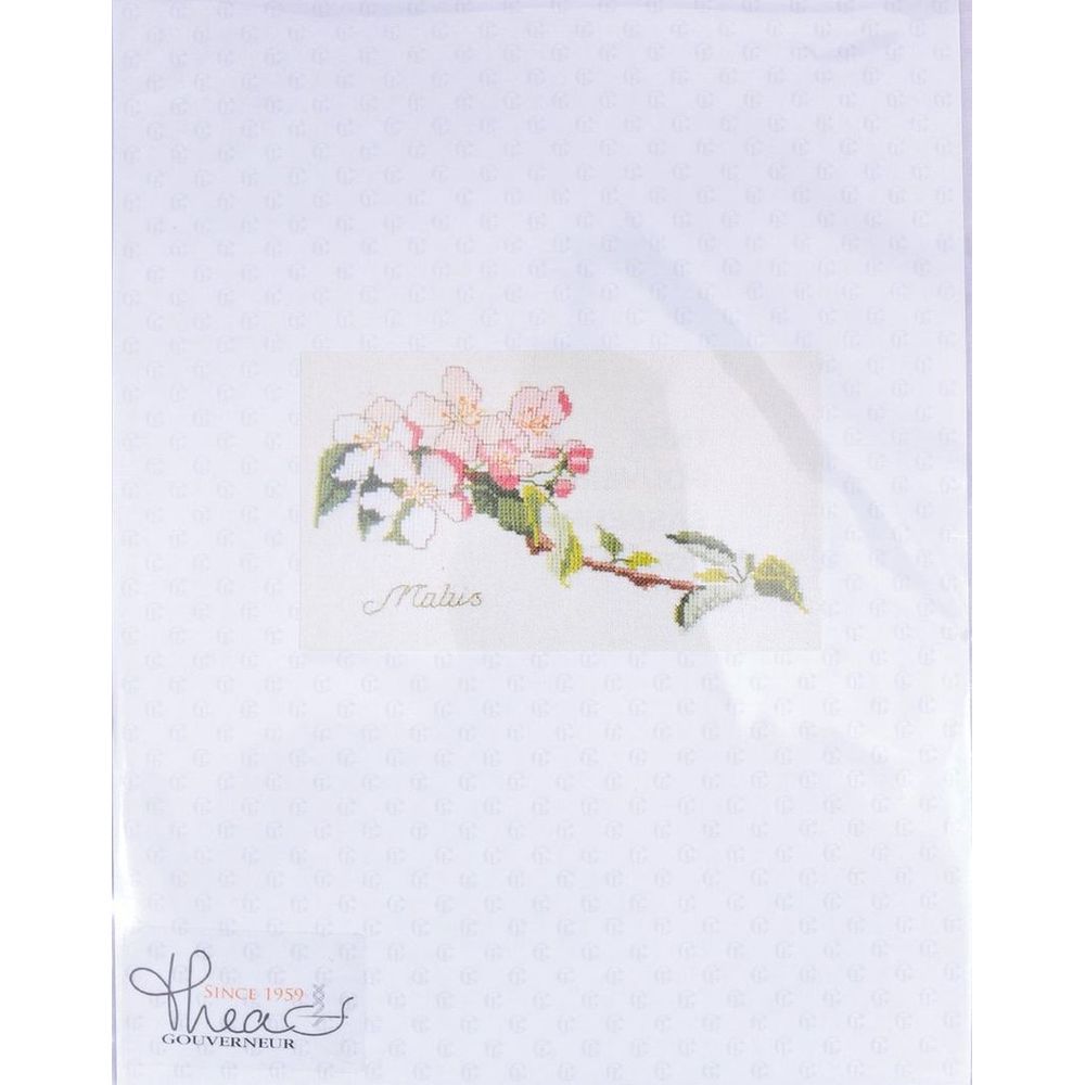 Thea Gouverneur 1048 kit point croix  contenu du kit  Fleurs de pommier