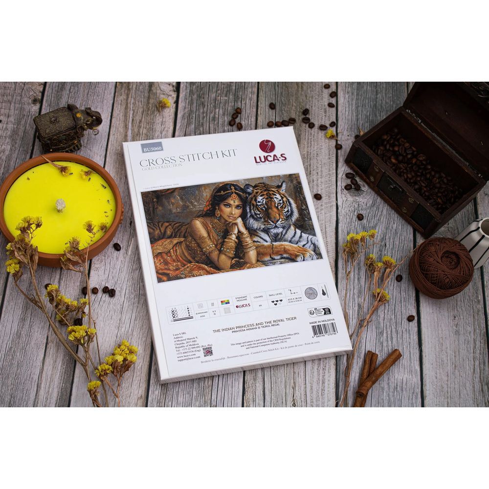 Luca-S BU5060  kit de broderie  Princesse et tigre