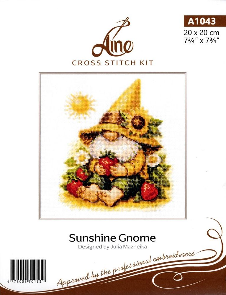 Aine A1043  Kit point de croix  contenu du kit  Sunshine Gnome