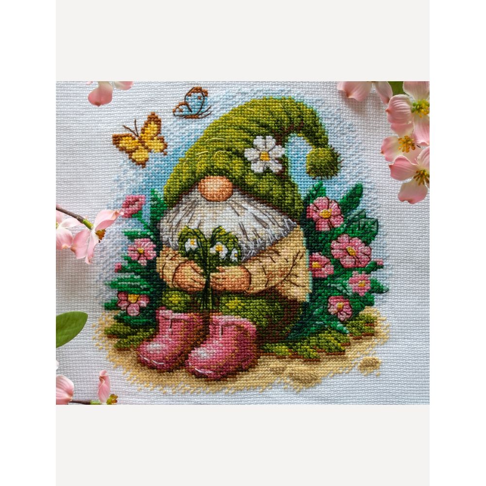 Aine A1042  Kit point de croix  détaillé  Blossom Gnome